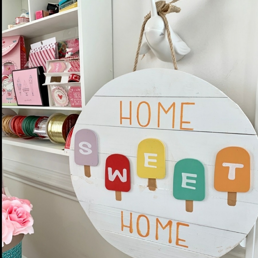 🌟🆕listing🌟Home sweet home ice cream 🍦wood sign